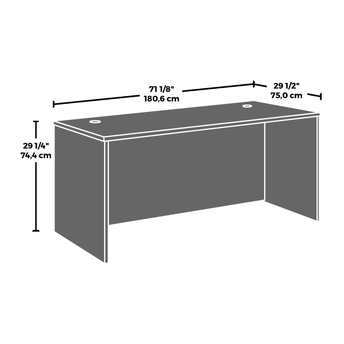 Affirm 72 X 30 Commercial Office Desk Noble Elm 427444 Sauder