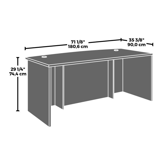 Affirm Bowfront Executive Desk Noble Elm Sauder