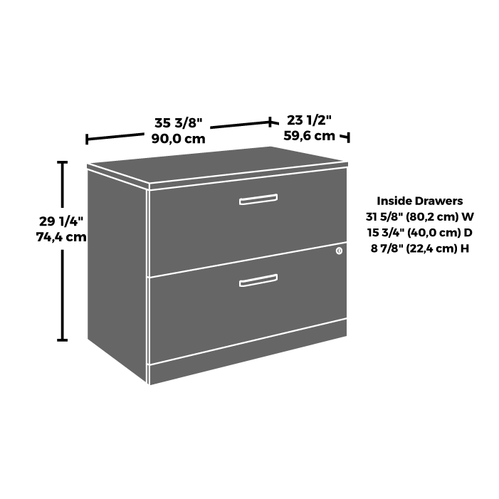 Affirm 2 Drawer Lateral File Cabinet Hudson Elm 427871 Sauder