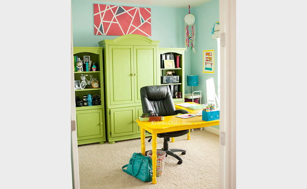 colorful office makeover