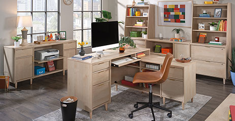 Sauder® Clifford Place 59W Mid-Century Executive Computer Desk, Grand  Walnut
