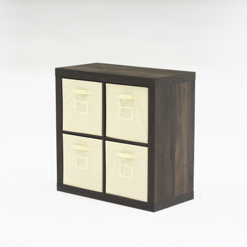 Stow Away 4 Cube Storage Organizer Smoked Oak 421548 Sauder Sauder Woodworking