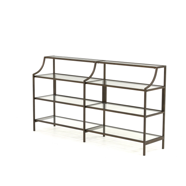 bronze glass console table