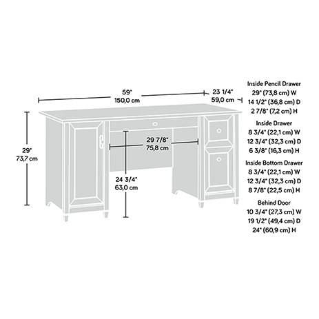 sauder 408558 edge water computer desk