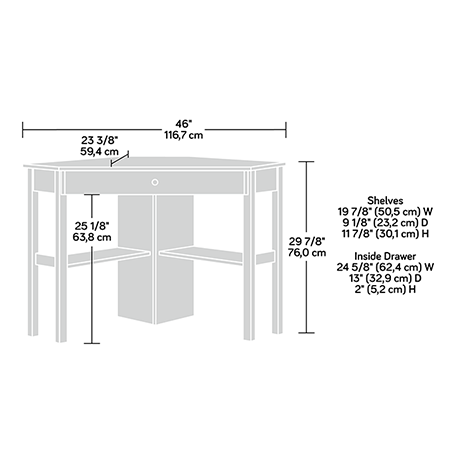 Beginnings Compact Corner Desk Cinnamon Cherry 412314 Sauder