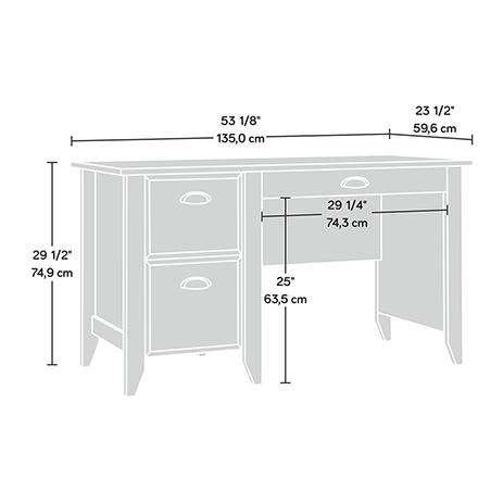 41 inch white desk