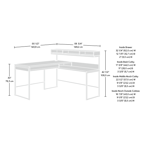 sauder manhattan gate l shaped desk