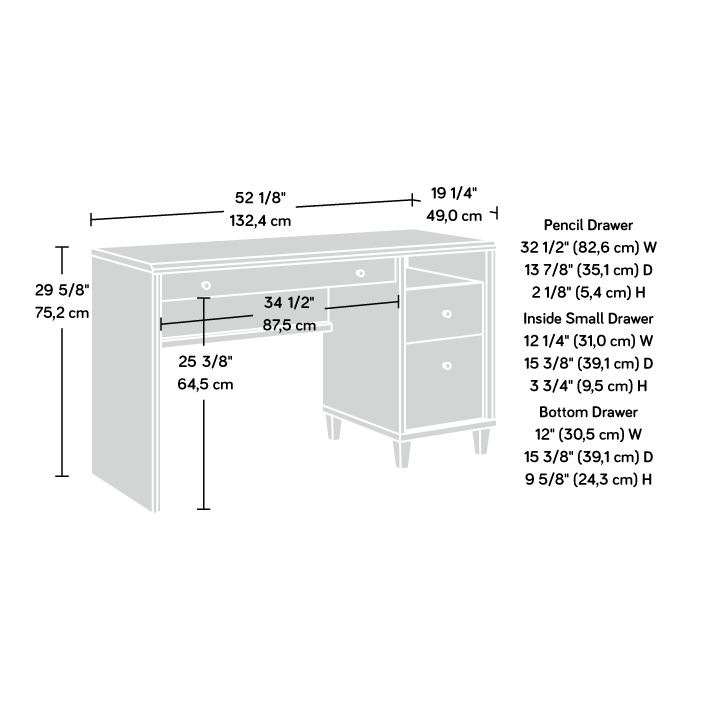 Willow Place Small Computer Desk Pacific Maple (425282) – Sauder