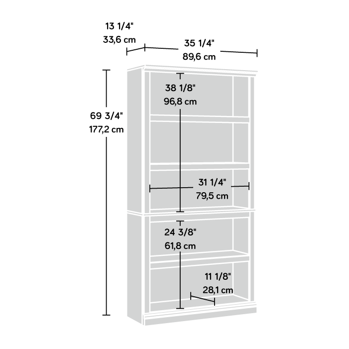 Sauder Select 5-Shelf Bookcase Sindoori Mango (426473) – Sauder