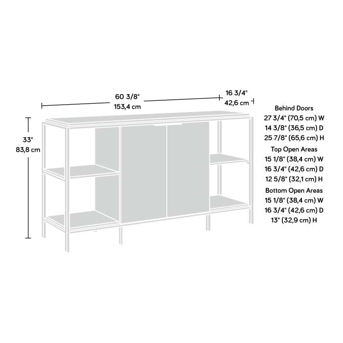 International Lux Modern TV Credenza Sindoori Mango (428195) – Sauder