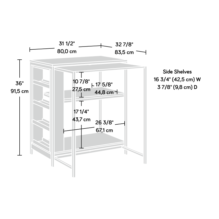 Sauder Select Counter-Height Kitchen Island White with Baltic Oak ...