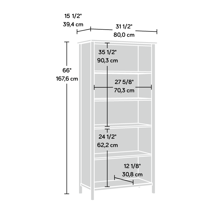 Whitaker Point 5-Shelf Bookcase Naural Maple (429376) – Sauder