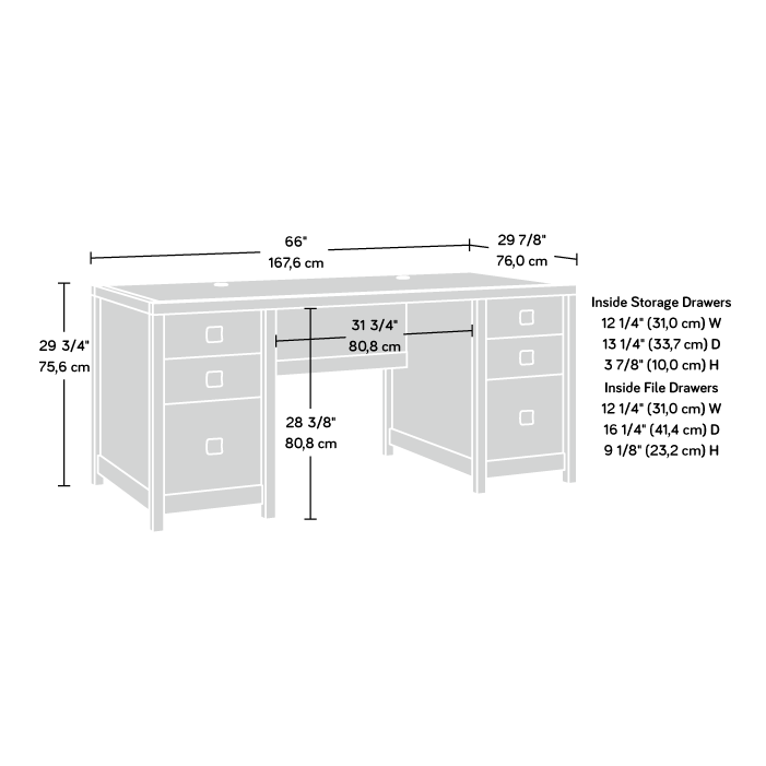 Cannery Bridge Executive Desk Sindoori Mango (429414) – Sauder