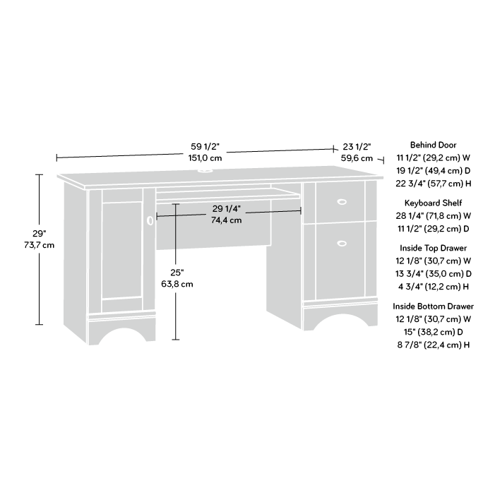 Sauder Select Computer Desk with Drawers Laurel Oak (429448) – Sauder