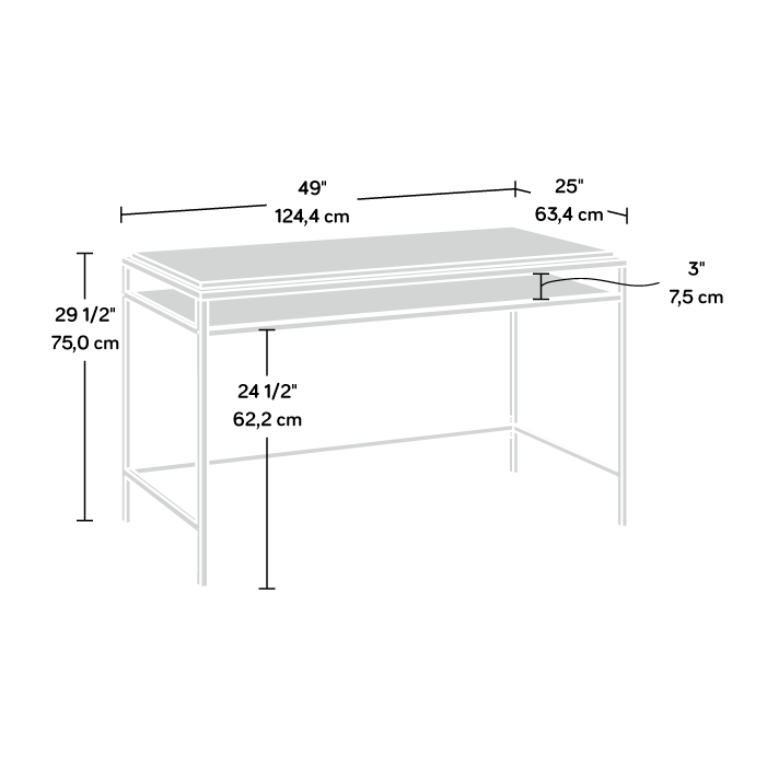 Nova Loft Writing Desk with Shelf Kiln Acacia (430827) – Sauder