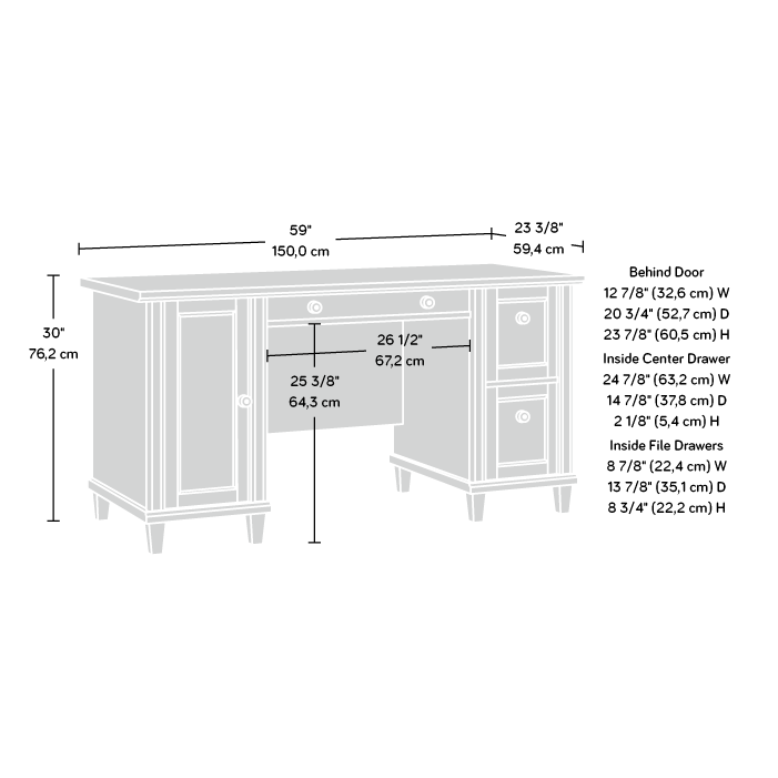 Hammond Computer Desk Chalk Oak (431249) - Sauder