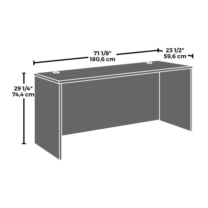 Affirm 72” Desk, 2-Drw Ped File X2 Hudson Elm (431502) - Sauder