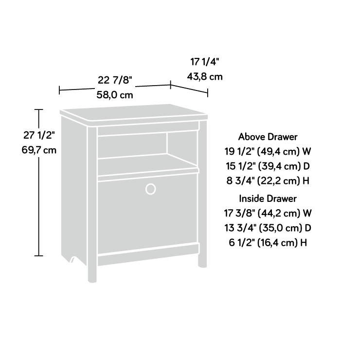 Dover Edge Night Stand Glacier Oak (432064) - Sauder