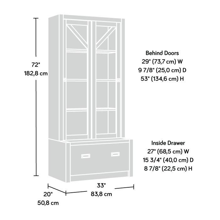 Dixon City 4-Shelf Bookcase with Doors Brushed Oak (432891) – Sauder