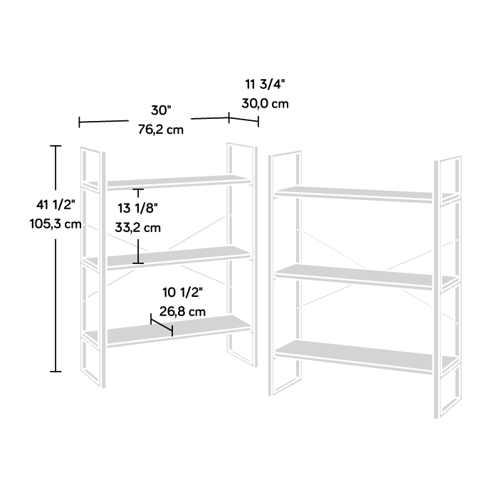 Walter Heights Bookcase (Set of 2) Blade Walnut (433375) – Sauder