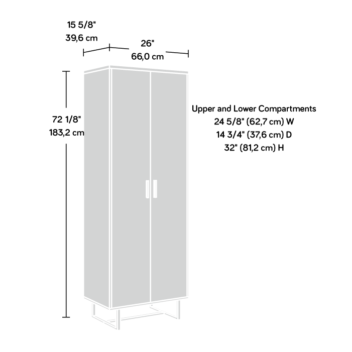 Walter Heights 2-Door Storage Cabinet Blade Walnut (433376) – Sauder