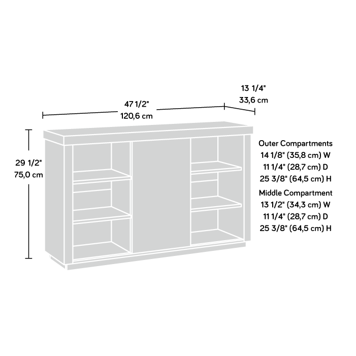 Northcott Short Bookcase with Sliding Door White (433879) – Sauder