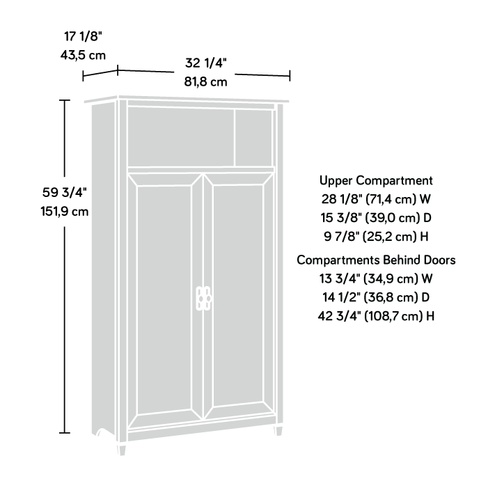 Edge Water 2-Door Storage Cabinet Chalked Chestnut (434766) – Sauder