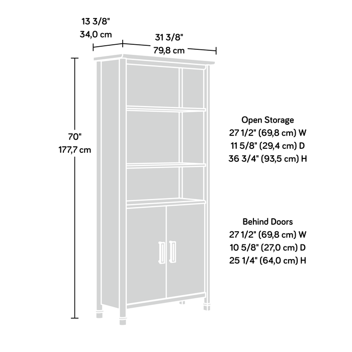 1934 Collection 5-Shelf Library Bookcase Deco Cherry (437313) – Sauder