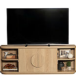 Modern TV Credenza with Doors in Harmony Ash 442952