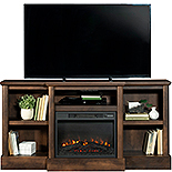 Fireplace TV Credenza in Barrel Oak 443347