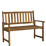 Wooden Bench Seat with Back in Natural 576841