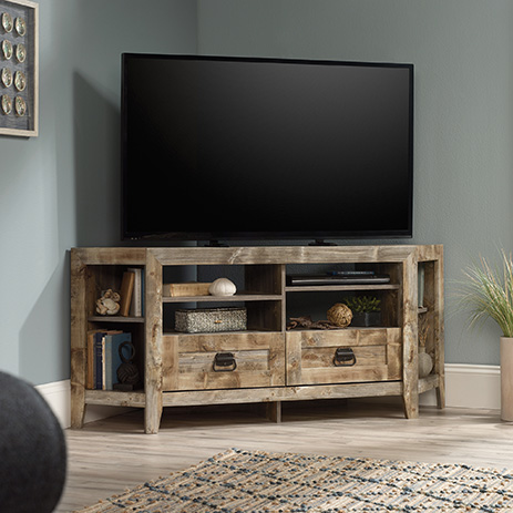 Granite Trace Corner Credenza Tv Stand Rustic Cedar 424989