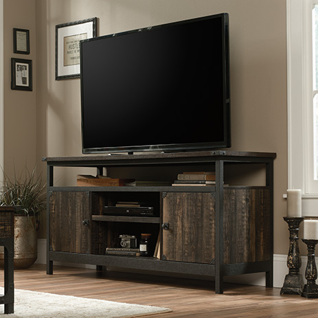 Steel River Industrial Credenza Tv Stand Carbon Oak 425664