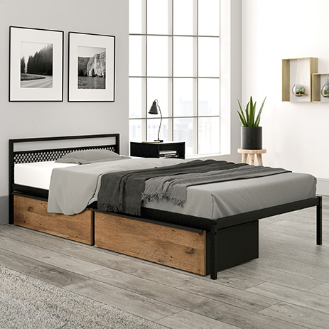 Boulevard Cafe Twin Mate S Bed With Drawers Black 425840 Sauder Sauder Woodworking