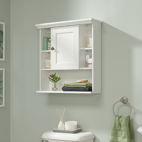 Peppercorn Bathroom Wall Cabinet Soft White 426146 Sauder Sauder Woodworking