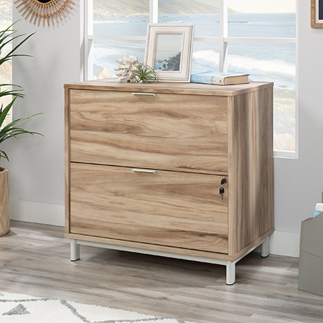 acacia wood file cabinet