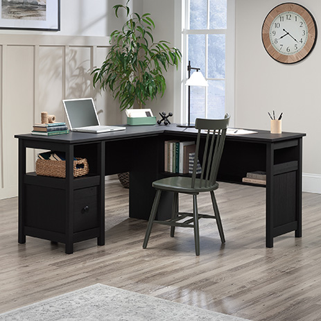 sauder summit station desk raven oak