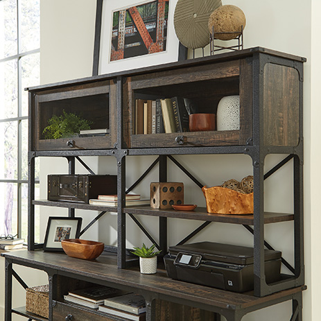 industrial desk and hutch