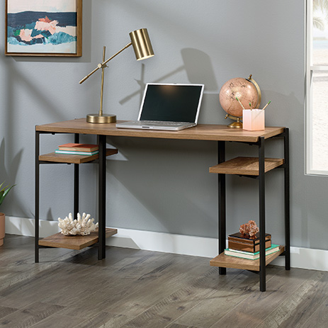 open shelving desk