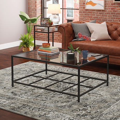 sauder black coffee table