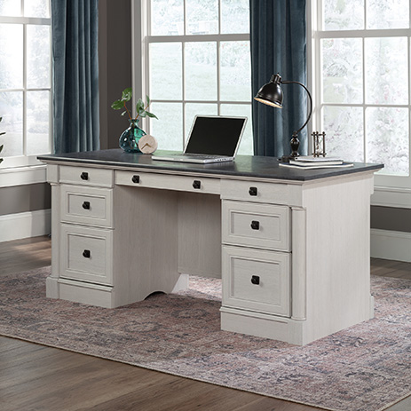 Palladia Executive Home Office Desk Glacier Oak (432726) – Sauder