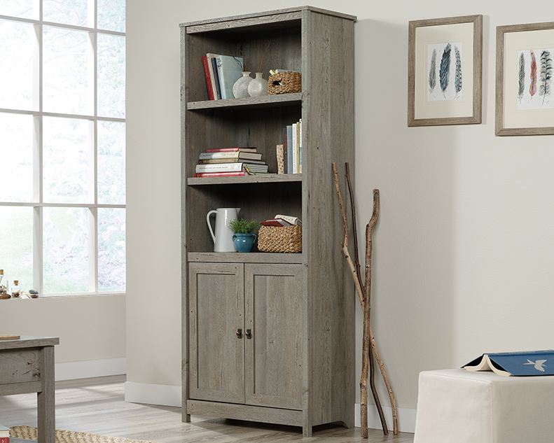 Cottage Road Library Bookcase With Doors (422476) – Sauder