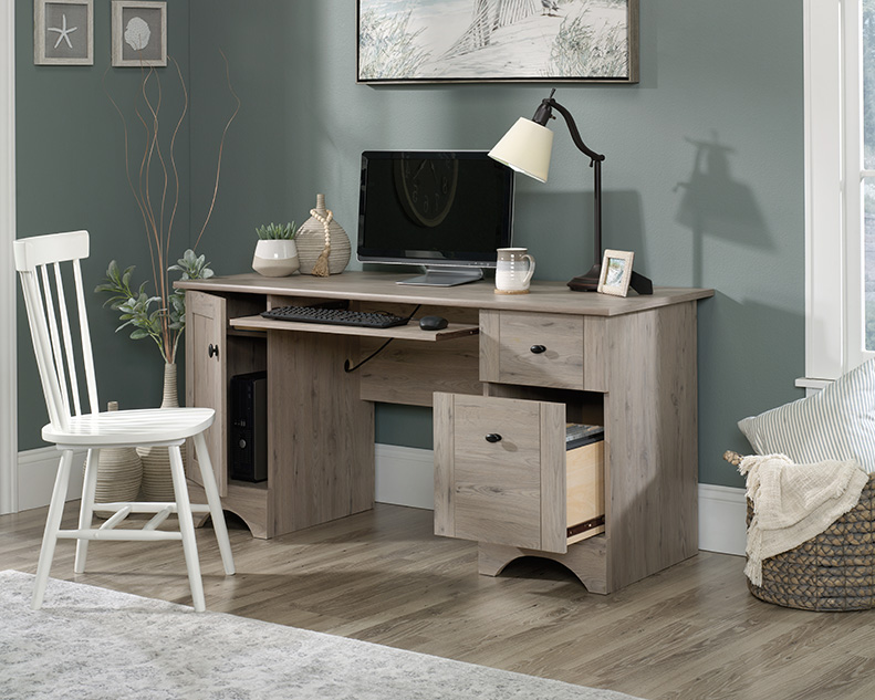 Wood Home Office Desk in Laurel Oak